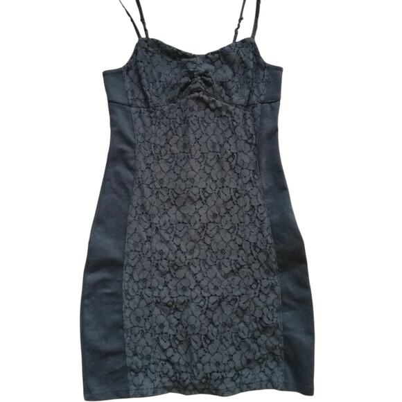 American Eagle Outfitters Gray Lace Sleeveless Cami Camisole Mini Tank Dress 4 - Picture 4 of 7